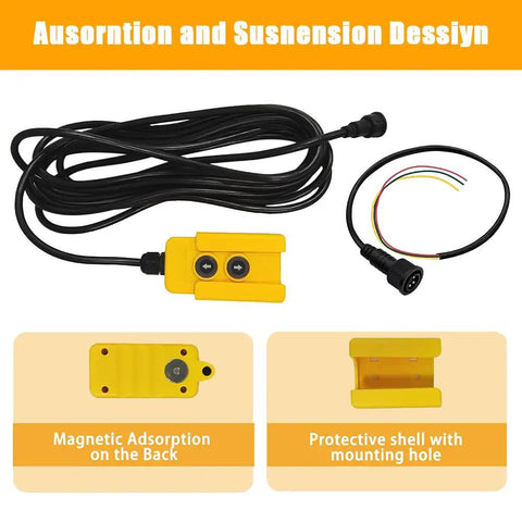 3 Wire 12V Remote Control Switch For Single Acting Hydraulic Pumps, Dump Truck Trailer Hoist Lift Gate Power Unit Controller
