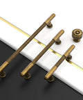 Five Inch Brushed Antique Brass Cabinet Pulls, Ten Pack, Heavy Duty Kitchen Cabinet Handles For Cupboard And Drawer, close-up