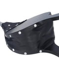 Heavy Duty Handcrafted Wooden Fireplace Bellows Featuring Precision Airflow Levers For Instant Fire Kickstarts Gentle Smoke Redirection And Durable Campfire Starter Tool, close-up view with black rubber casing and rivets.