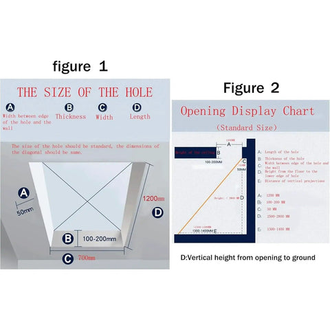 Motorized Electric Attic Ladder With Remote Control Pull Down Stairs, Heavy Duty Carbon Steel Folding Loft Access, No Sweat Setup That Is Super Convenient For Seniors And Fast Home Fixes, 70X120CM, hole size and dimensions chart.
