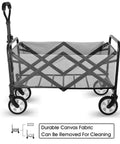 Versatile Collapsible Folding Wagon Cart Heavy Duty Utility Wagon With All Terrain Wheels For Camping Beach Garden Tailgate Outdoor Sports And Easy Storage Red Built For Haul And Go Adventure