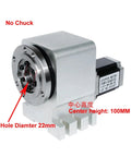 Heavy Duty Harmonic Reducer Gearbox For Cnc 4Th Axis Rotary Table Stepper Motor Drive Indexing Head With 100Mm Jaw Chuck And 22Mm Bore, close-up view.