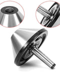 6 Inch Bull Nose Live Center MT3 For Lathe 75 Degree Morse Taper 150 Millimeter Diameter Heavy Duty Alloy Steel Heat Treated Rc 60 62 Large Center For Hollow Workpieces Like Pipes And Tubes, close-up view