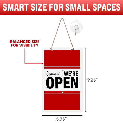 Back In A Bit Adjustable Clock Sign, Two Sided Plastic Return Sign With Twine And Suction Cup Hook, Business Hours Open Closed