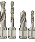 High Speed HSS Twist Drill Bit For Magnetic Drill Press With Two Inch Cut Depth And 3/4 Inch Weldon Shank, four drill bits with Weldon shanks.