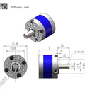 Heavy Duty 36Mm Planetary Gear Reducer For 545 550 Motors with specifications and dimensions for model cars and robots.