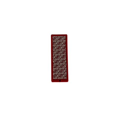 Moonflex Diamond Stones 70 mm Full Set Of Five For Ski And Snowboard Edge Tuning Pro Grade Includes 100 Black 200 Red 400 Yellow 600 White And 1500 Blue Grits For Coarse Shaping To Mirror Polish, showing close-up of 200 Red grit.