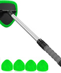 Extendable Car Window Cleaner With Four Reusable Microfiber Pads Aluminum Pole And 50ml Spray Bottle Inside Glass Wiper Kit