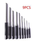 Rock Solid 9 Piece Steel Multi Size Round Head Pin Punch Set With Grip Handles For Quick Pin Removal And Heavy Duty Rolling Tasks At The Shop Or Home Garage Today, 9pcs
