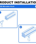 Installation guide for 8 Pack 2020 Extrusion Sliding Hook For 20 Series T Slot V Slot Aluminum Extrusion Hardware Accessories