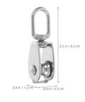 Six Pack Stainless Steel Single Pulley Block M15 Heavy Duty Cable Pulley Roller For Wire Rope Hanging And Lifting Boat Gym Attachments Aerial Work Camping, 6.5 cm