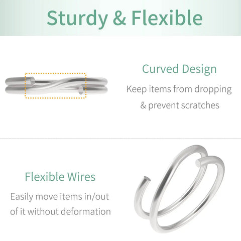 Half Inch Split Key Rings Set, 100 Mini Jump Rings With Double Loops showing sturdy flexible design and curved wires