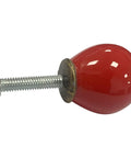 Fire Red Mini Round Cabinet Knobs And Drawer Pulls Set Of 10 With Mounting Screws Electroplated Ceramic Handles For Kitchen Cupboards, side view of knob.