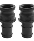 Two Piece E-150 One And A Half Inch Camlock Coupling Kit with external camlock and threads, polypropylene fittings shown.