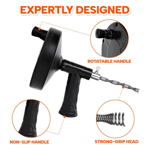 Drain Snake 25 Ft Heavy Duty Flexible Drain Auger Hair Clog Remover For Bathroom Kitchen Sink Shower Tub Pipe Easy To Use Flexible Cleaning Tool For Quick Unclogging