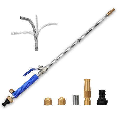 Beast High Pressure Power Washer Wand For Car Cleaning Gutter Patio Window Pet Bath Hydro Jet Hose Nozzle, blue handle