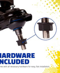 Front Upper Suspension Control Arm And Ball Joint Assembly For Chevrolet Silverado 2500 HD Beefed Up Heavy Duty Replacement shown with necessary hardware.