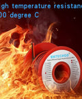 22 Gauge Flexible Two Conductor Parallel Silicone Wire Spool Red And Black High Temperature 200 C 600V with flames