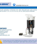 Efficient Fuel Pump Assembly Replacement SP8030M for Honda Accord and Acura TL CL with sending unit and module