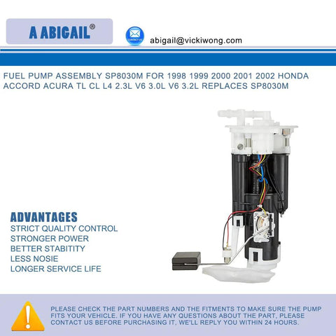 Efficient Fuel Pump Assembly Replacement SP8030M for Honda Accord and Acura TL CL with sending unit and module