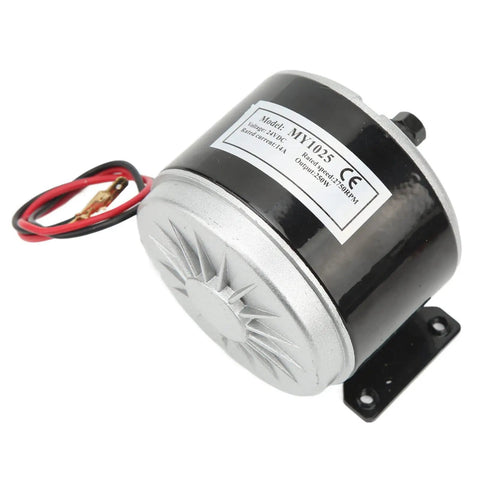 24V 250W Brushed Motor For Electric Bike And Scooter Replacement Part with aluminum body and wiring detail