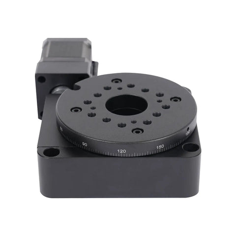 100mm Electric Rotary Stage Pro Grade Motorized Rotation Platform With Stepper Motor And Worm Gear, 45kg Load, top view