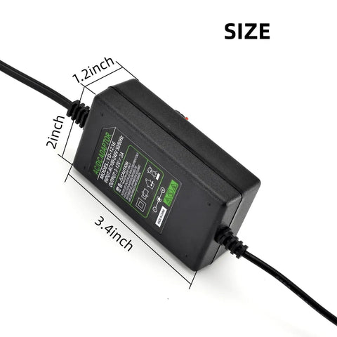 Adjustable 12V DC Fan Power Supply For PC Fans With 100 To 240V AC Input 36W Max Output device dimensions visible