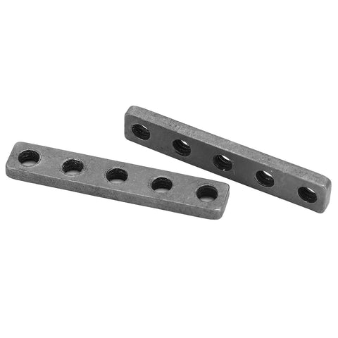 Hella Tough Stainless Steel Threaded Robot Plate With Five Hole Grid For Rock Solid Robotic Assembly Mounting And Precise Multi Point Fastening Without The Hassle, showing two flat bars with five holes.