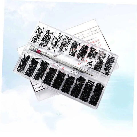 18 Piece Miniature Screw Assortment Kit With Flat Head And Countersunk Tiny Machine Screws In A Handy Portable Storage Box