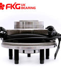 Front view of Bolt On Front Wheel Bearing Hub Assembly Set for Ford Explorer 2006 to 2010 Explorer Sport Trac 5 Lug with ABS