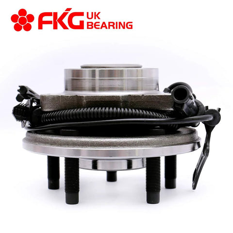 Front view of Bolt On Front Wheel Bearing Hub Assembly Set for Ford Explorer 2006 to 2010 Explorer Sport Trac 5 Lug with ABS