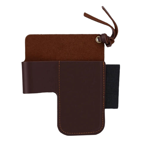 Leather Belt Sheath For Multitools Dope Daily Carry Holder, brown cowhide leather with three pockets and easy clip