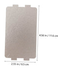 Six Pack Microwave Heat Insulation Pads Mica Sheet Covers For Waveguide Crisper Liners showing dimensions for easy installation