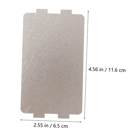 Six Pack Microwave Heat Insulation Pads Mica Sheet Covers For Waveguide Crisper Liners showing dimensions for easy installation