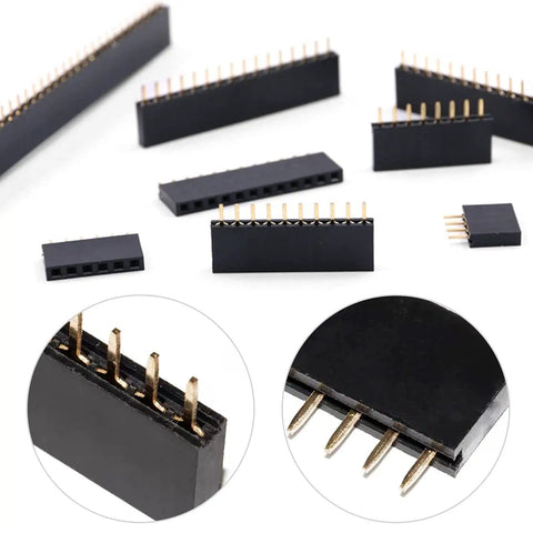 240 Piece 2.54mm Straight Single Row Female Pin Header Socket Connector Strip Assortment Kit For Arduino Prototyping Shield