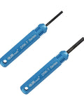 Two blue pin extractor tools from Tube Type Pin Extractor Tool Set For AMP.062in Pins And Socket Connectors And Molex.062in And.093in Pins Male And Female Terminal Removal Kit 2 Piece.