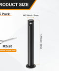 Four Pack M6x45mm Black Clevis Pins With Single Hole For Quick Connectors Heavy Duty Use In Agriculture Aviation Construction Mechanical Linkages Rigging And Furniture Assembly, 4 pack size