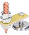 Heavy Duty Magnetic Ground Clamp For Welders That Grips Tight To Any Metal Surface, Super Easy Setup, Adjustable Jaw Design Keeps Your Workpiece Locked Down Securely So You Can Focus On Your Welding Job Without Worrying About Slipping Or Losing, showing magnetic clamp construction.