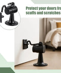 Beefy Heavy Duty Floor Mounted Door Stop 4 Pack 3.5 Inch Aluminum Commercial Grade Door Stopper with Rubber Bumper in use.