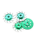 Metal Car Parts Set For On Road One Tenth Scale Four Pack Brake Disc Wheel Rims With 12mm Hex Adapters Easy Install Pro Grade Green Replacement