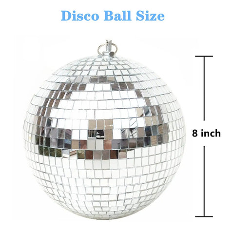 8 Inch Hanging Disco Ball For Party Wedding Holiday Or Home Decor With Tiny Mirror Squares That Sparkle Reflect Light