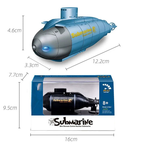 Compact 6CH RC Submarine With High Speed Waterproof Diving Action For Pools Lakes And Bathtubs Realistic Cool Mini Sub Toy Blue