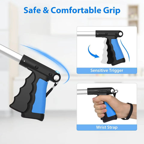 43 Inch Reacher Tool With Foldable Design And 360 Degree Rotating Jaw Dual Magnets Extra Long Grabber For Seniors Trash Picker Upper Extension Easy Grip Mobility Aid For Post Surgery And Everyday Tasks