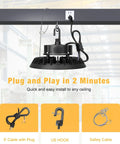 UFO LED High Bay Light 150W 6 Pack 22,500 Lumens 0-10V Dimmable ETL Listed with 5 ft Cable Hook Rope