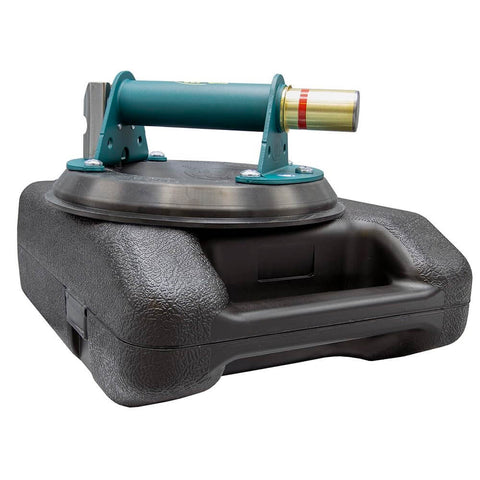 8 Inch Suction Cup With Metal Handle And Carrying Case shown on protective case, ideal for smooth nonporous surfaces