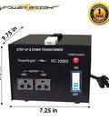 Front view of 300 Watt Step Up And Down Japanese Voltage Transformer For 120V And 100V Countries With Universal Outlet Socket