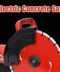 Heavy Hitter Electric Concrete Cutting Machine 4200W Mighty Wet Cut Saw With Built In Water Pump And Wheeled Stand close-up of blade.
