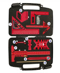 Woodworking Measuring And Scribing Tool Set 9 Piece Precision Kit For Carpentry And DIY Projects With Pro Grade Aluminum Alloy Build Includes Angle Ruler Dovetail Gauge Scriber And Marking Tools In A Sturdy Storage Box