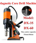 Get The(dx35 Magnetic Core Drill With 1500W Power For Super Fast Annular Cutter Holes On Metal showing model DX-35 with cutter capacity.
