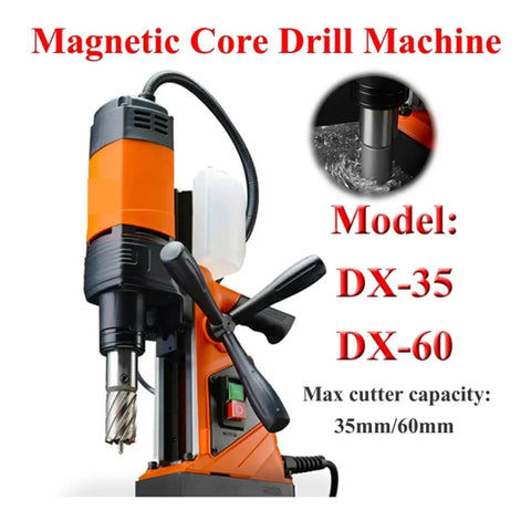 Heavy Duty Magnetic Core Drill Kit Featuring Powerful Annular Cutter Blades And 1100 Watt Motor shown with drill head and controls.
